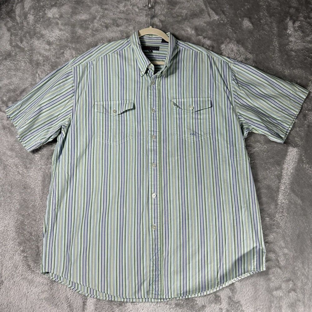 Roper Mens Western Shirt 2XL Short Sleeve Striped Pearl Snap Cowboy Rodeo